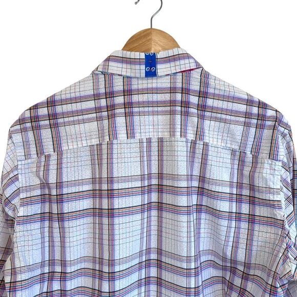 Robert Graham X Men's Long Sleeve Button Front Flip Cuff Shirt Size Medium Plaid - Picture 3 of 7